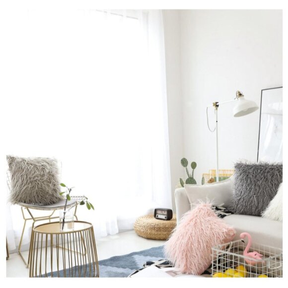 IKEA GREY SHAGGY DECORATIVE PILLOW - Picture 4 of 4